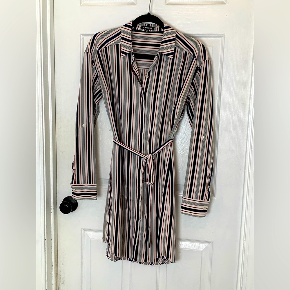 Cute striped button up dress from Express